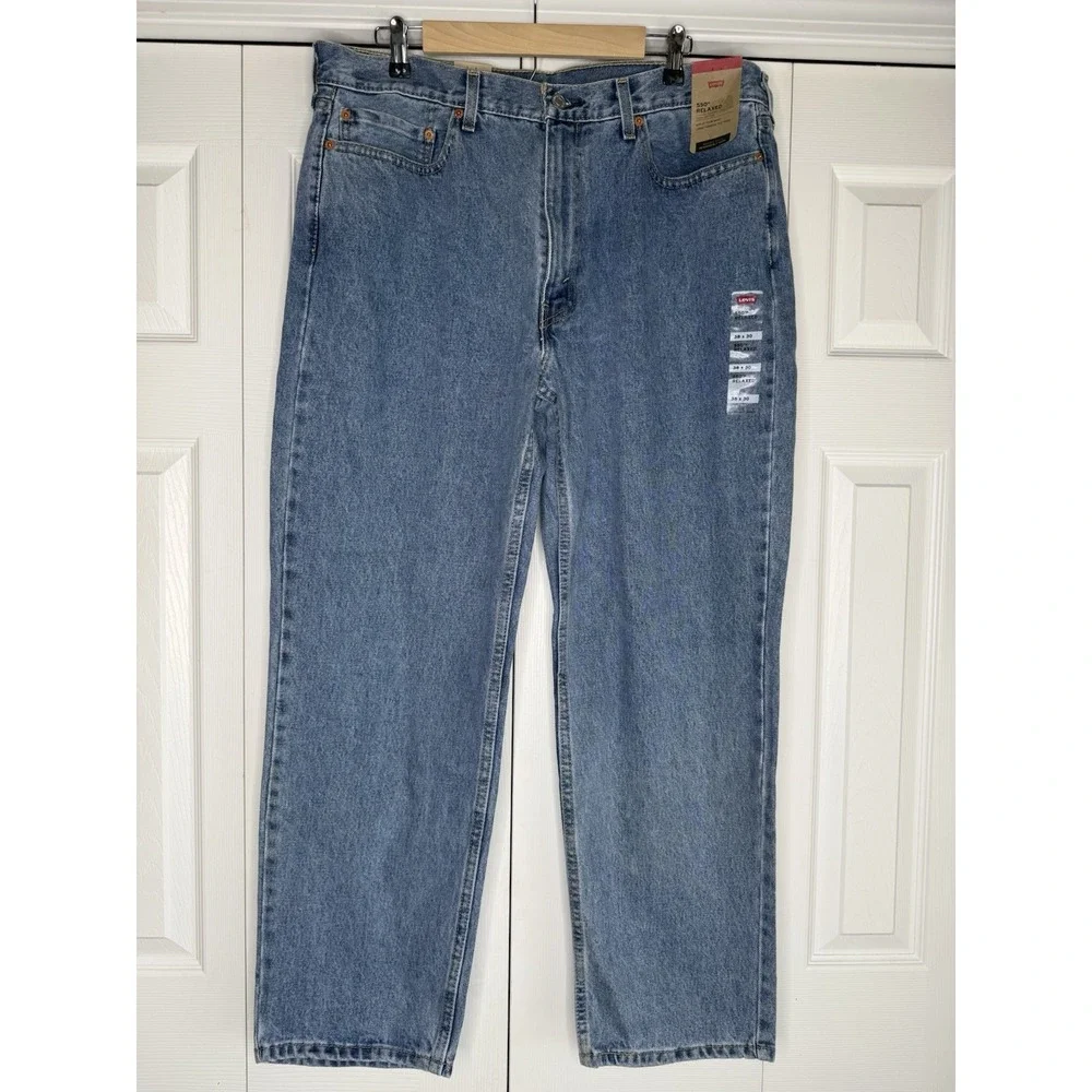 Levi's 550 Men's Relaxed Fit Jeans Stonewash Blue Denim 100% Cotton Sz 38x30 NWT